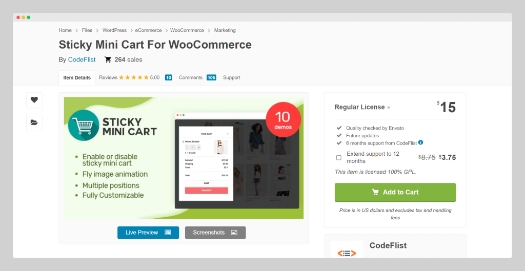 Sticky Mini Cart For WooCommerce, woooplugin