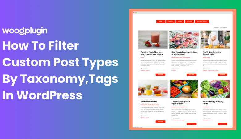 How to filter custom post types by taxonomy,tags in WordPress