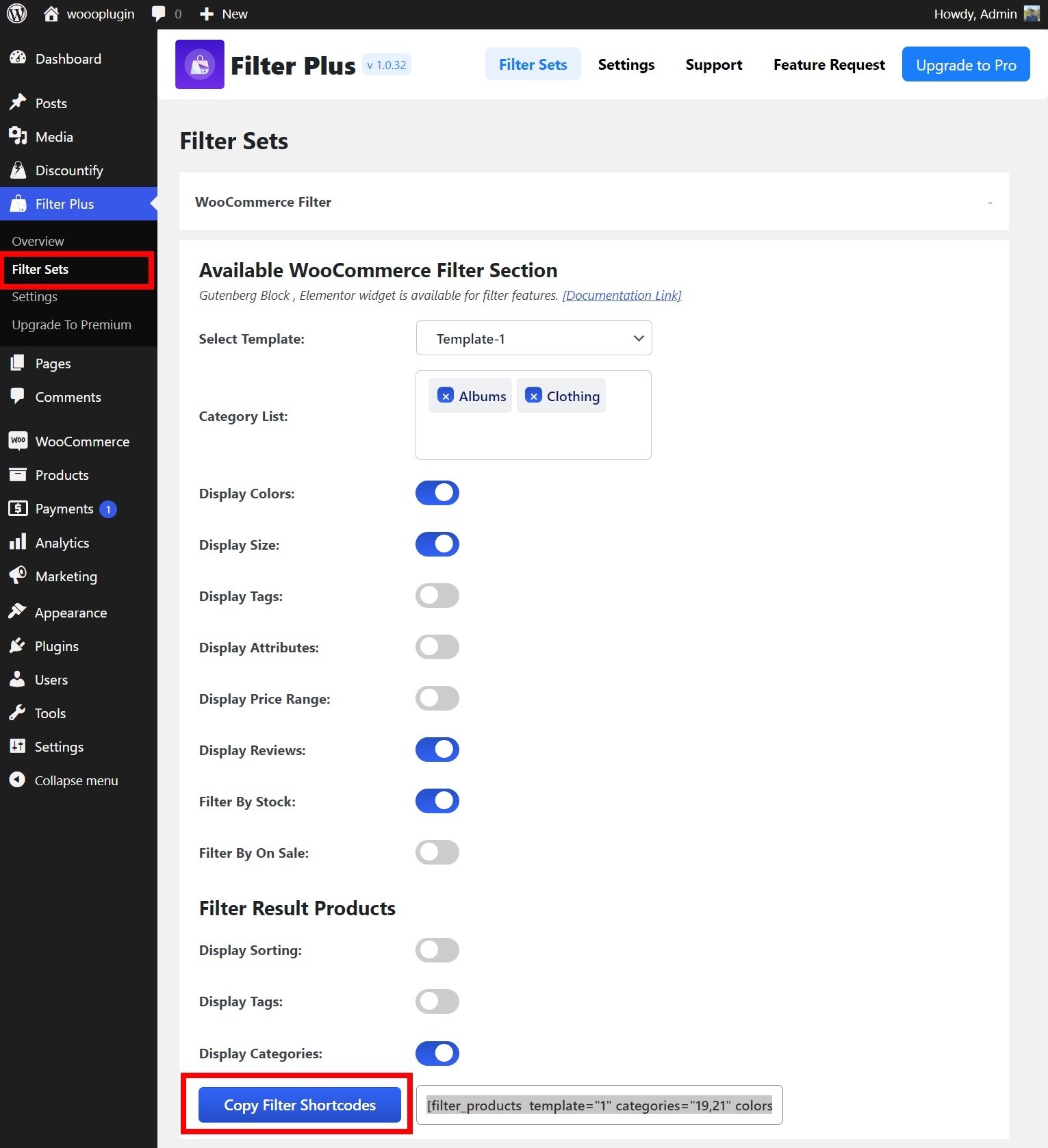 Create a product filter