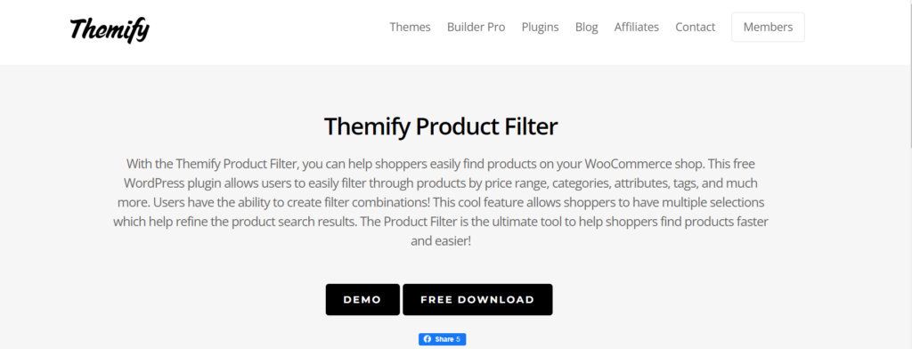 Themify Product Filter WordPress Filter Plugin