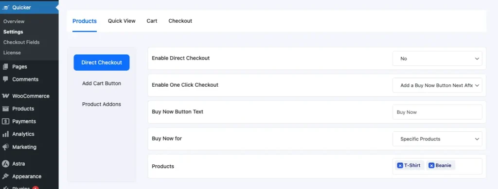 Enable One-Click Checkout 1 one-click-checkout-admin
