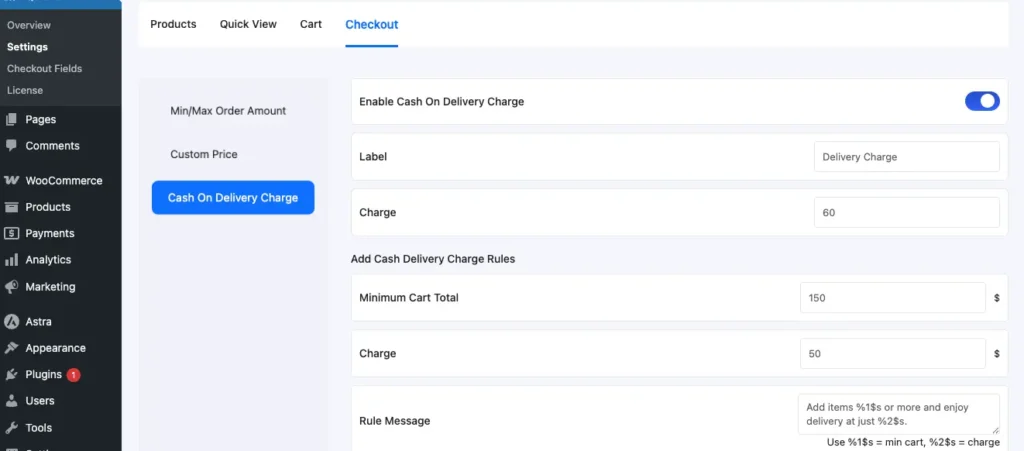 Quicker Cash on Delivery module for WooCommerce plugin